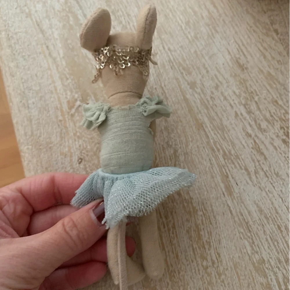 Maileg Ballerina Mouse Magnetic Hands Pale Blue Tutu 5” - Picture 4 of 6